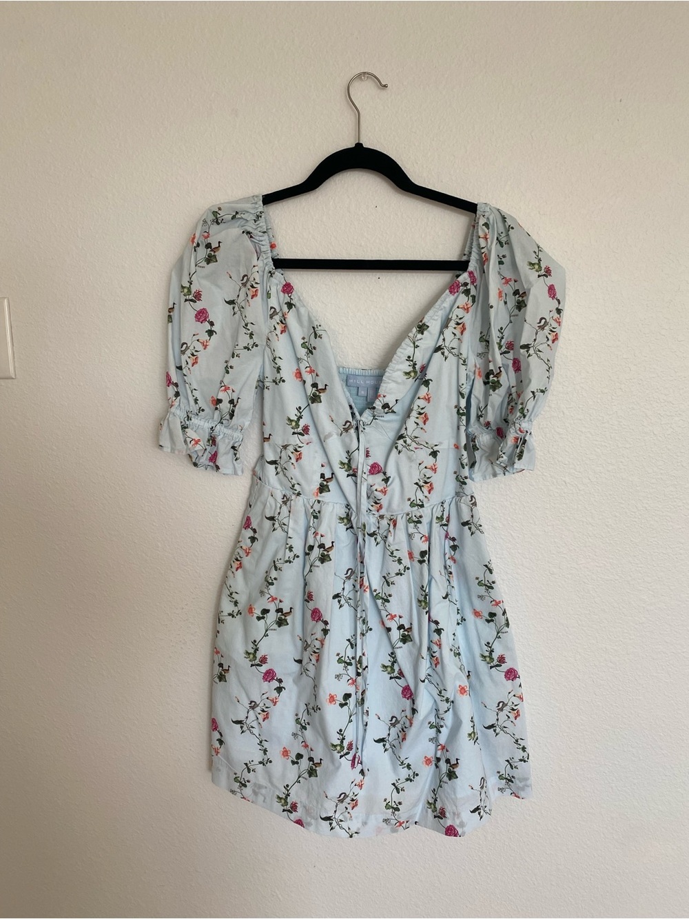 EUC Hill House Home Mini Ophelia Dress Pond Floral Print size S